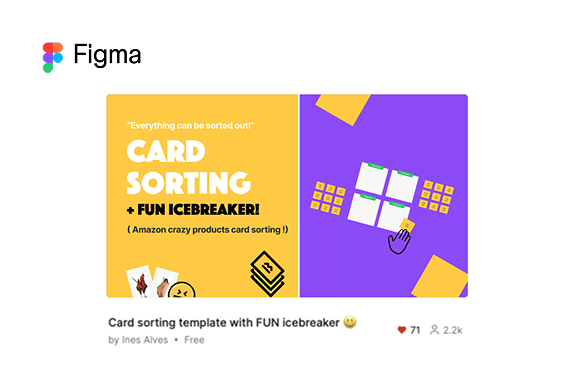 Figma community template: card sorting with fun icebreaker